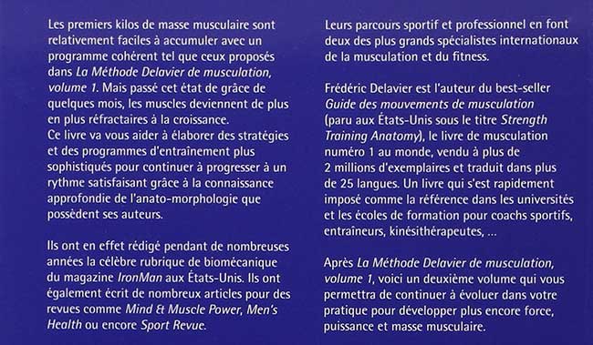 amazon livre La méthode Delavier de Musuclation Volume 2